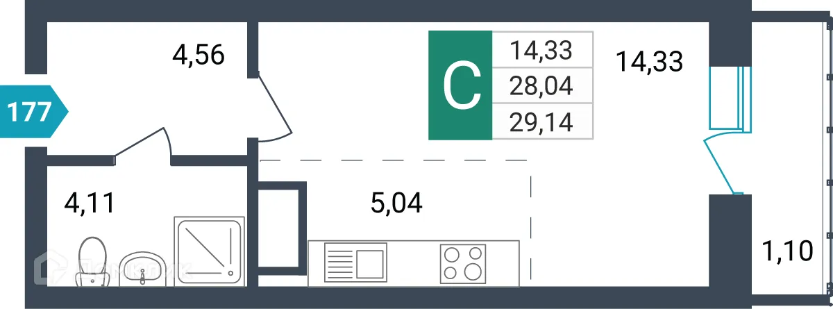Фото квартиры в ЖК Красивый