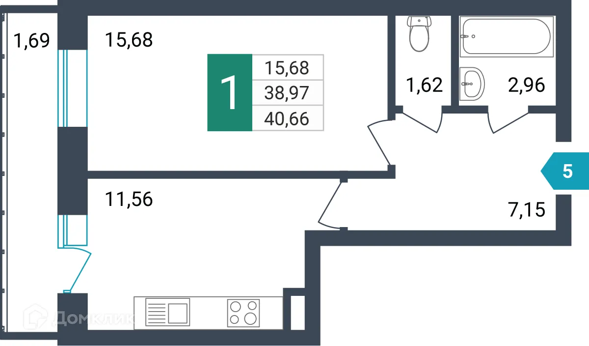 Фото квартиры в ЖК Красивый