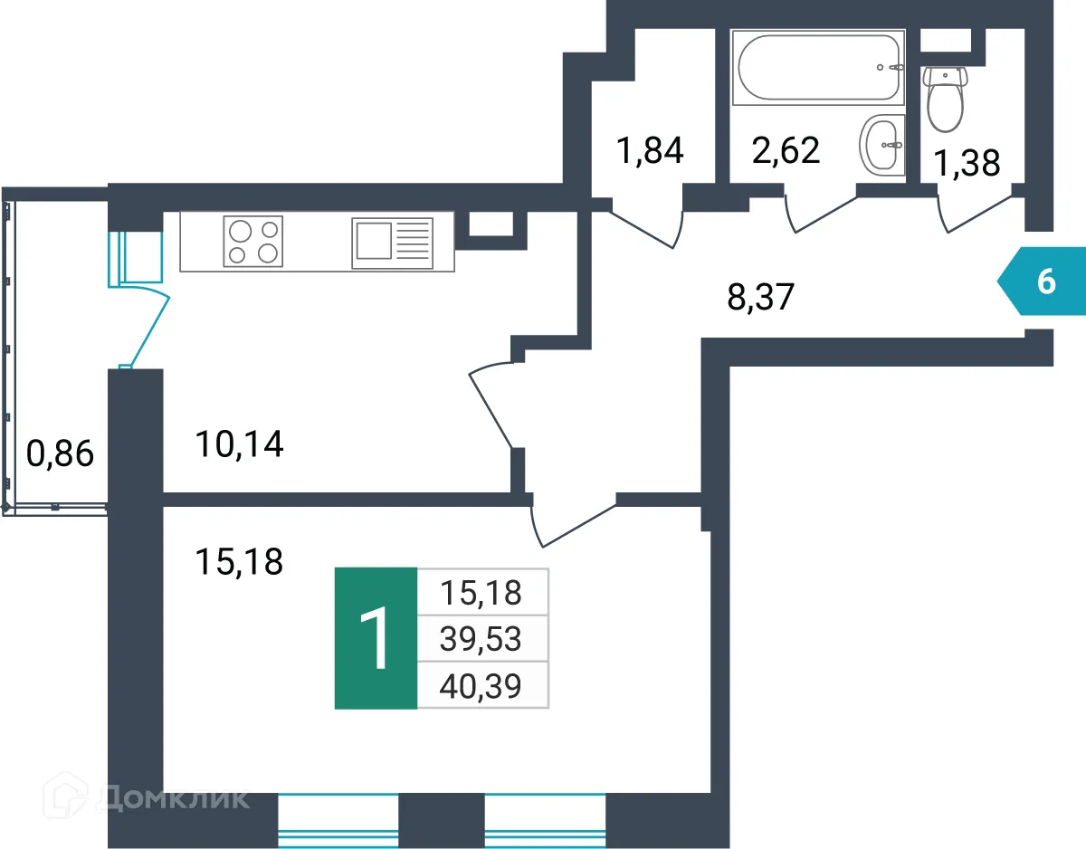 Фото квартиры в ЖК Красивый