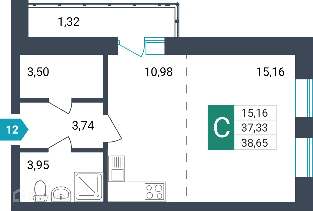 Фото квартиры в ЖК Красивый