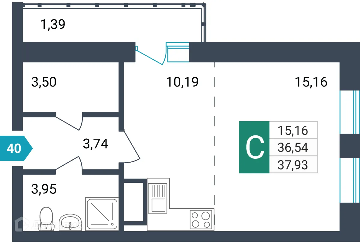 Фото квартиры в ЖК Красивый