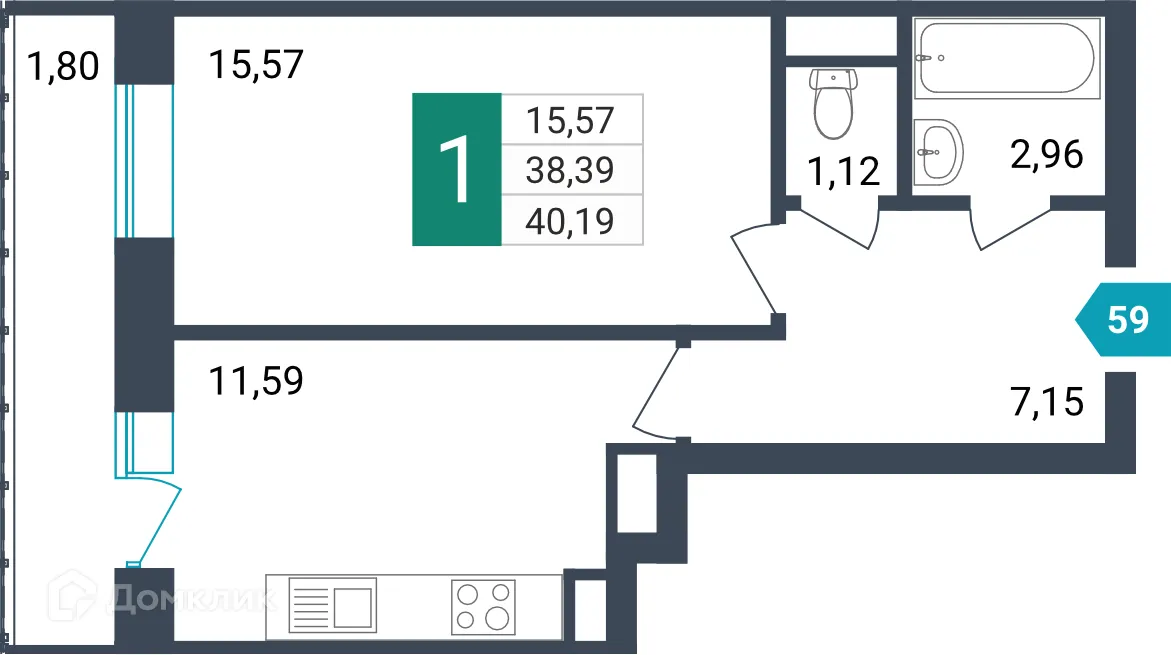 Фото квартиры в ЖК Красивый