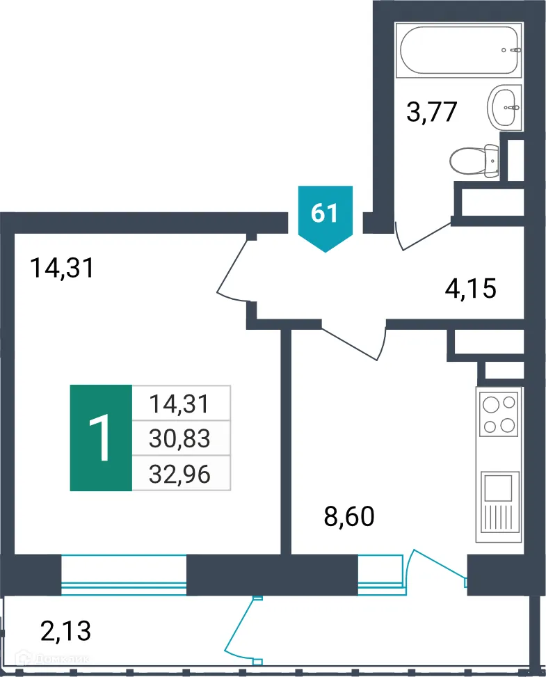 Фото квартиры в ЖК Красивый