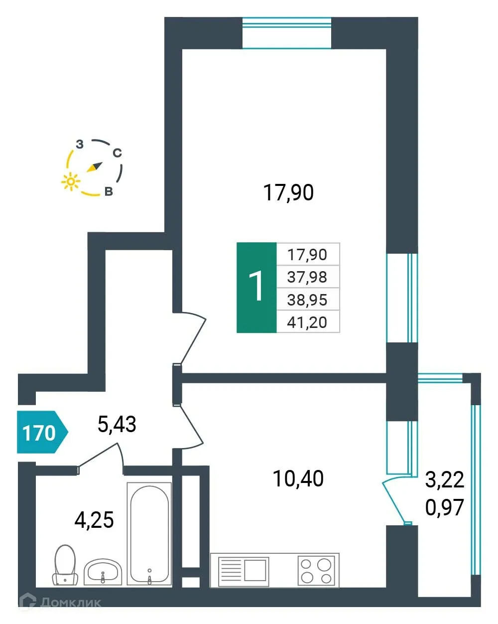 Фото квартиры в ЖК Красивый