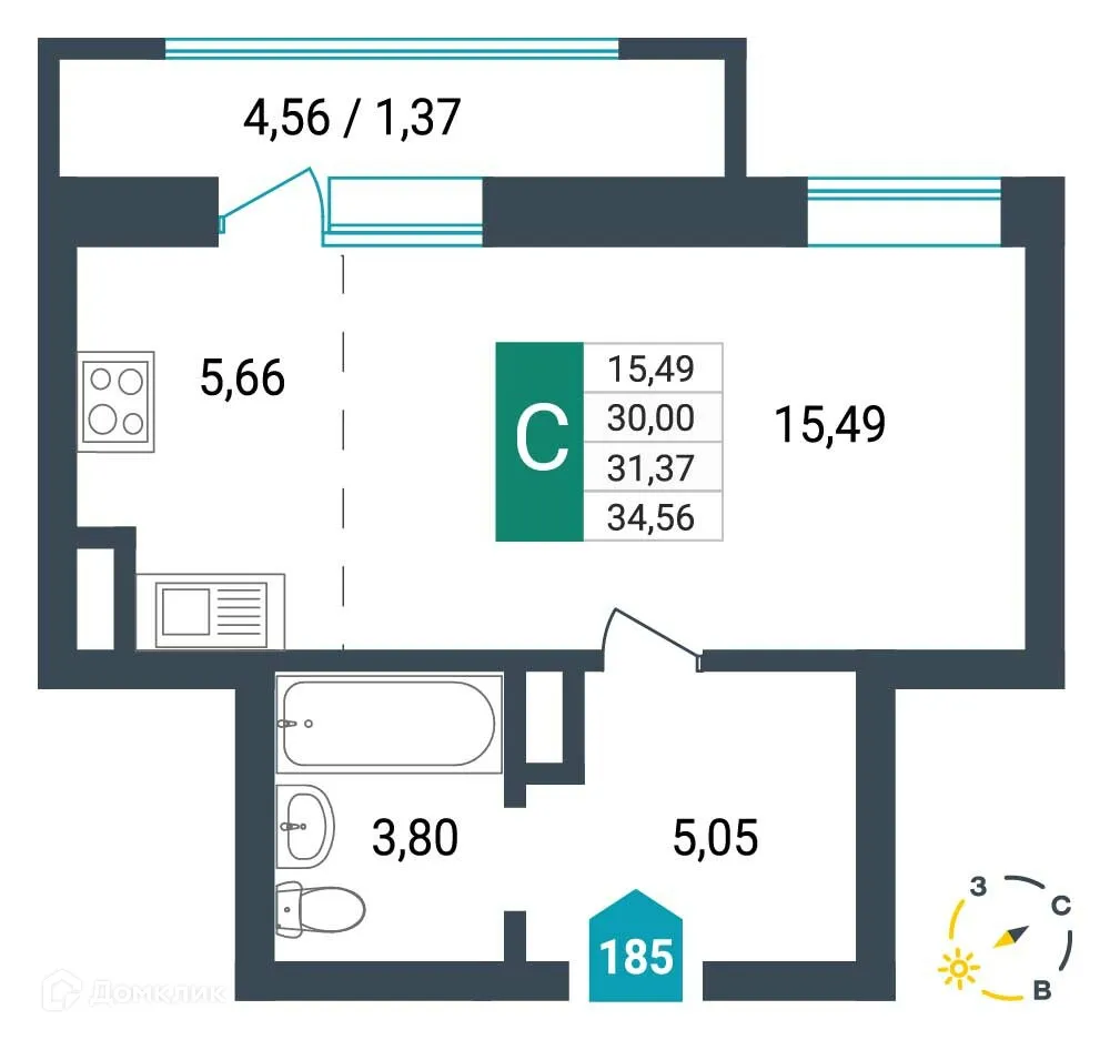 Фото квартиры в ЖК Красивый