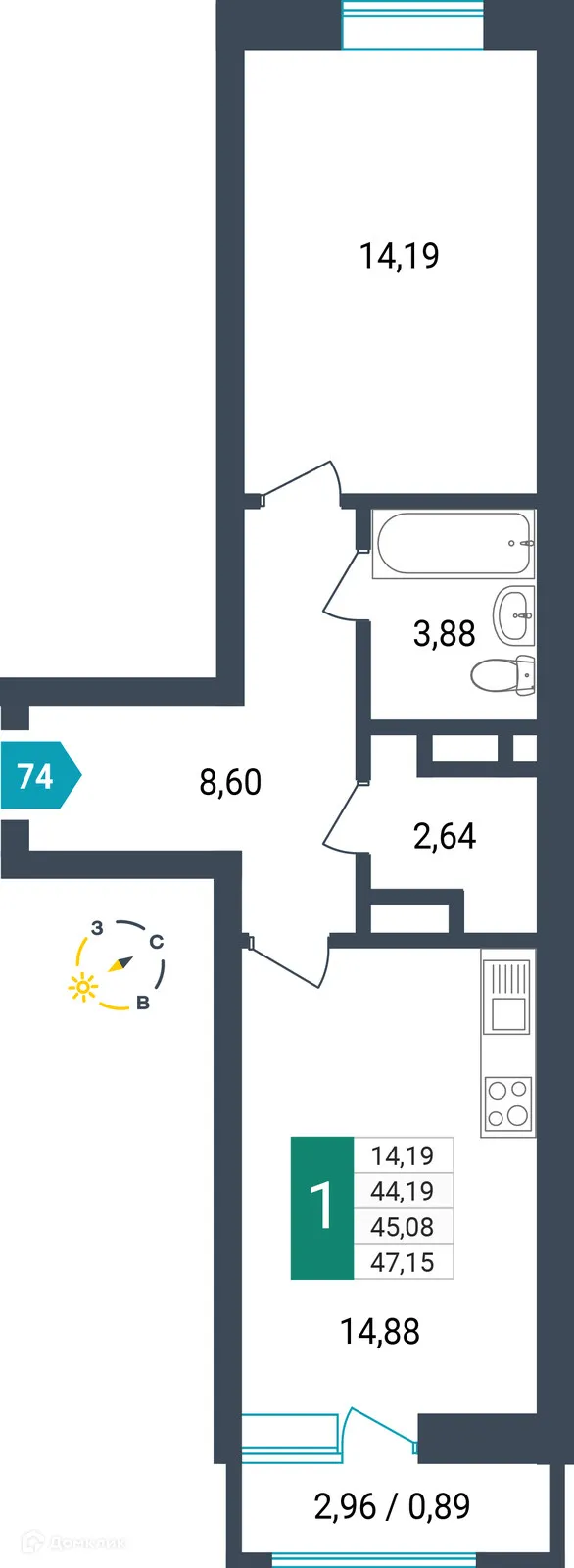 Фото квартиры в ЖК Красивый