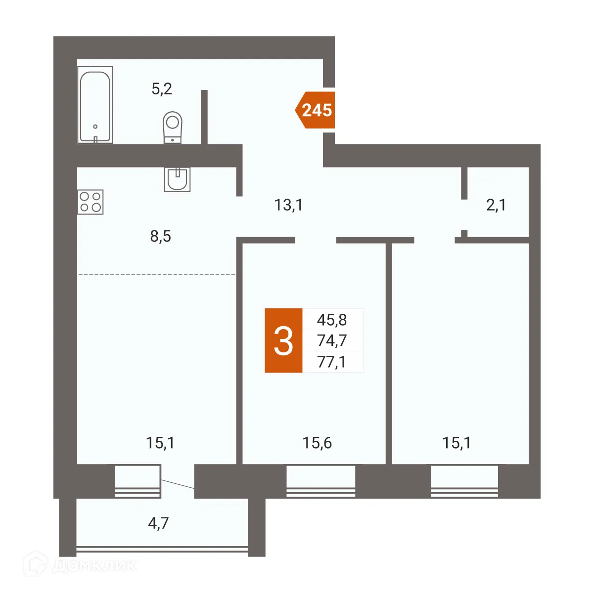 Фото квартиры в ЖК "3 микрорайон"