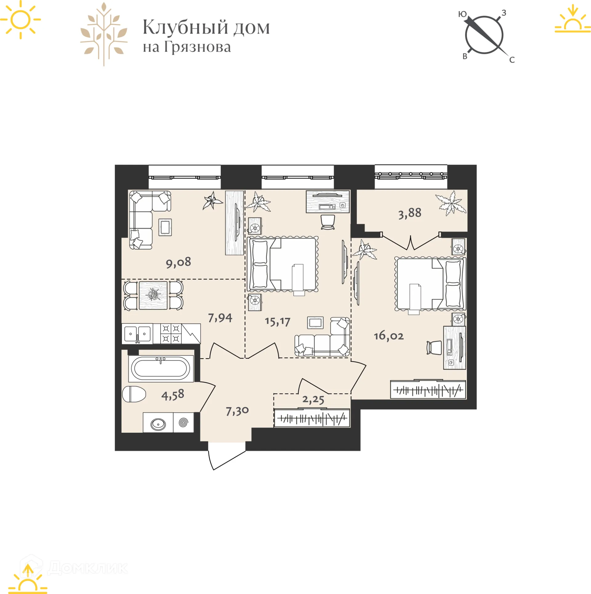 Фото квартиры в ЖК на ул. Грязнова