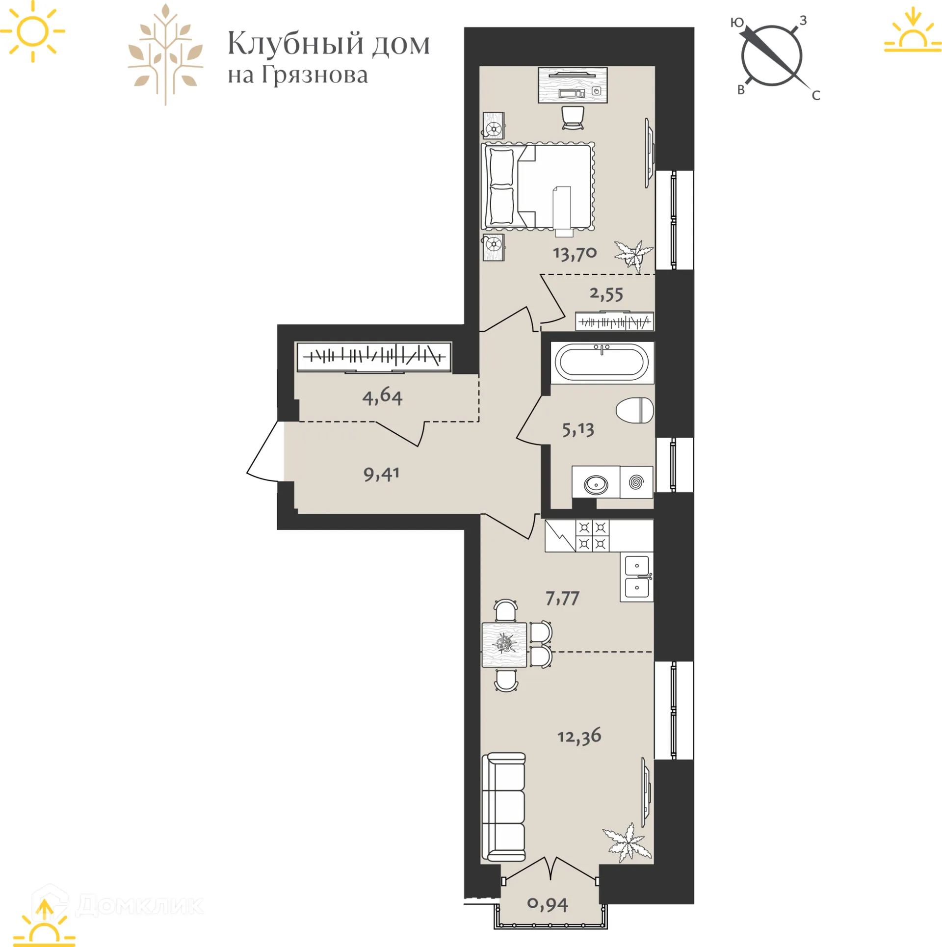 Фото квартиры в ЖК на ул. Грязнова