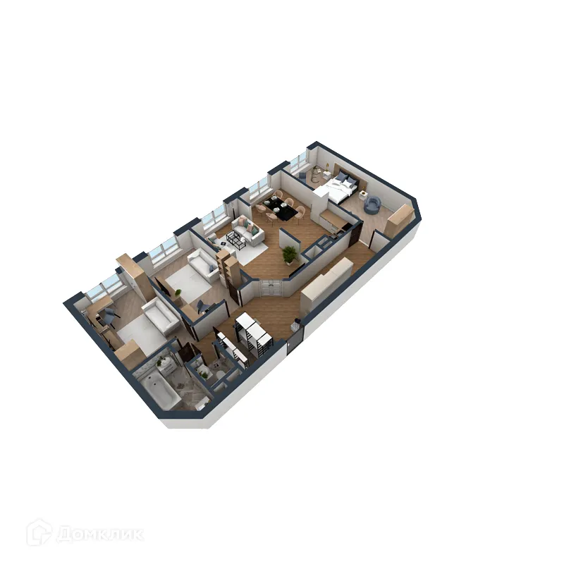 Планировка 3-комнатной квартиры 118.55 м² в ЖК OMEGA (Омега), г. Калуга — фото 3