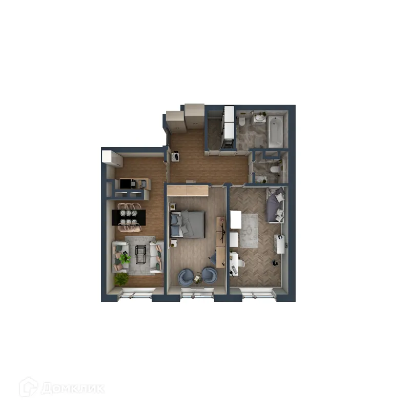 Планировка 2-комнатной квартиры 83.7 м² в ЖК OMEGA (Омега), г. Калуга — фото 2