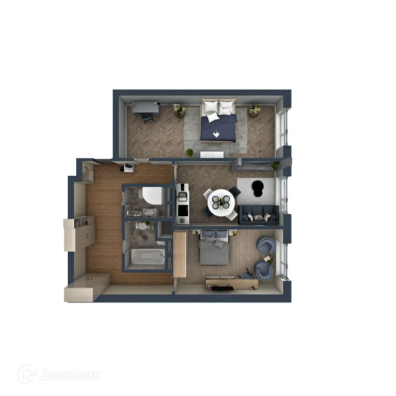 Планировка 2-комнатной квартиры 83.71 м² в ЖК OMEGA (Омега), г. Калуга — фото 2