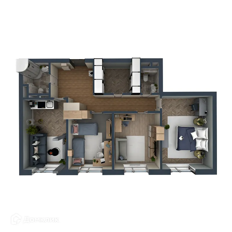 Планировка 2-комнатной квартиры 90.88 м² в ЖК OMEGA (Омега), г. Калуга — фото 2