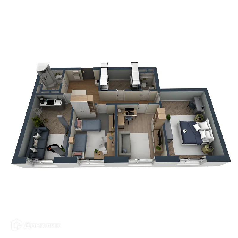 Планировка 2-комнатной квартиры 90.88 м² в ЖК OMEGA (Омега), г. Калуга — фото 3