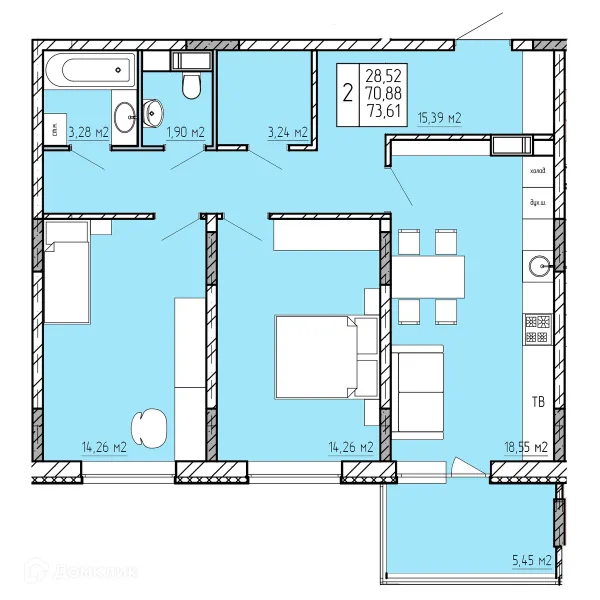 Квартира в ЖК "Поле Свободы"