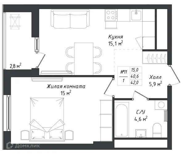 Квартира в ЖК "Комфорт парк"