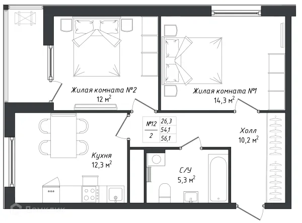 Квартира в ЖК "Комфорт парк"