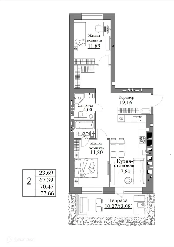 Квартира в ЖК Жилые кварталы ОСТРОВА