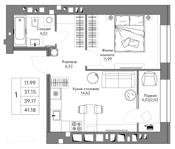 Квартира в ЖК Жилые кварталы ОСТРОВА
