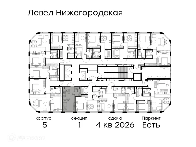 Планировка Студия в ЖК Level Нижегородская (Левел Нижегородская)