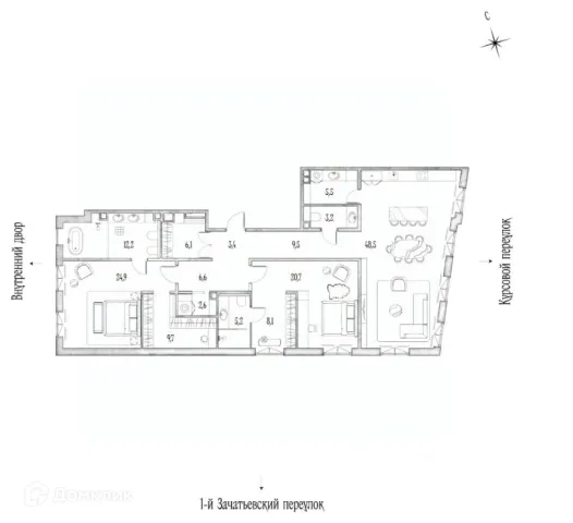 Планировка 3 комн. в ЖК Комплекс Annabel's (Аннабельс)