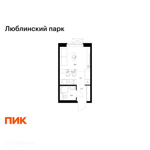 Планировка Студия в ЖК Люблинский парк