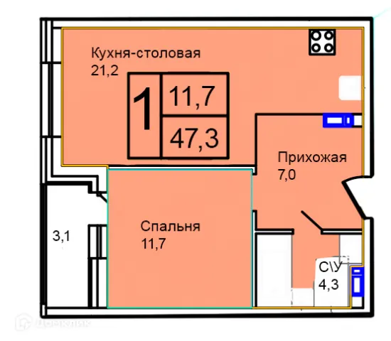 Квартира в Троицкий