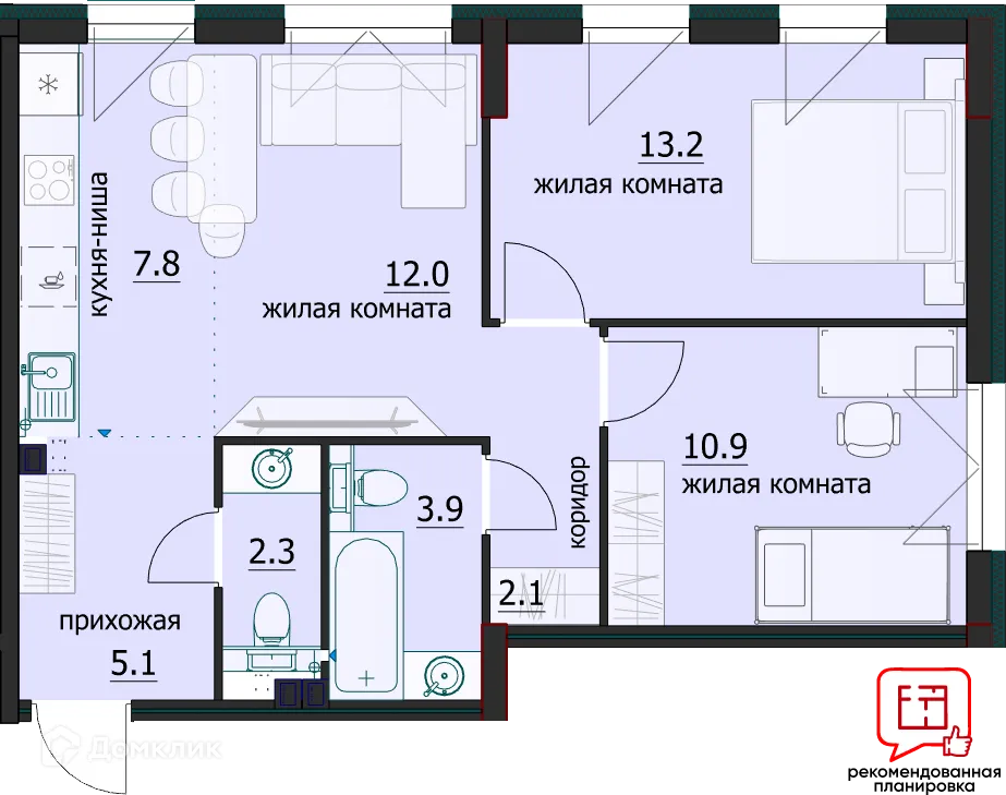 Фото квартиры в ЖК Дом по ул Свободы