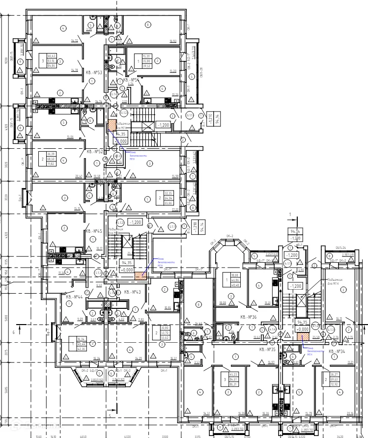 Планировка 1-комнатной квартиры 39.52 м² в ЖК "Престиж", г. Кострома — фото 1