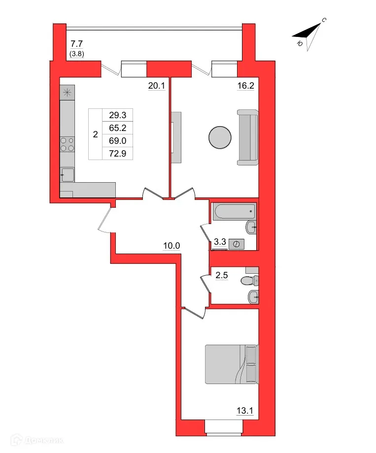 Фото квартиры в ЖК по улице Центральная