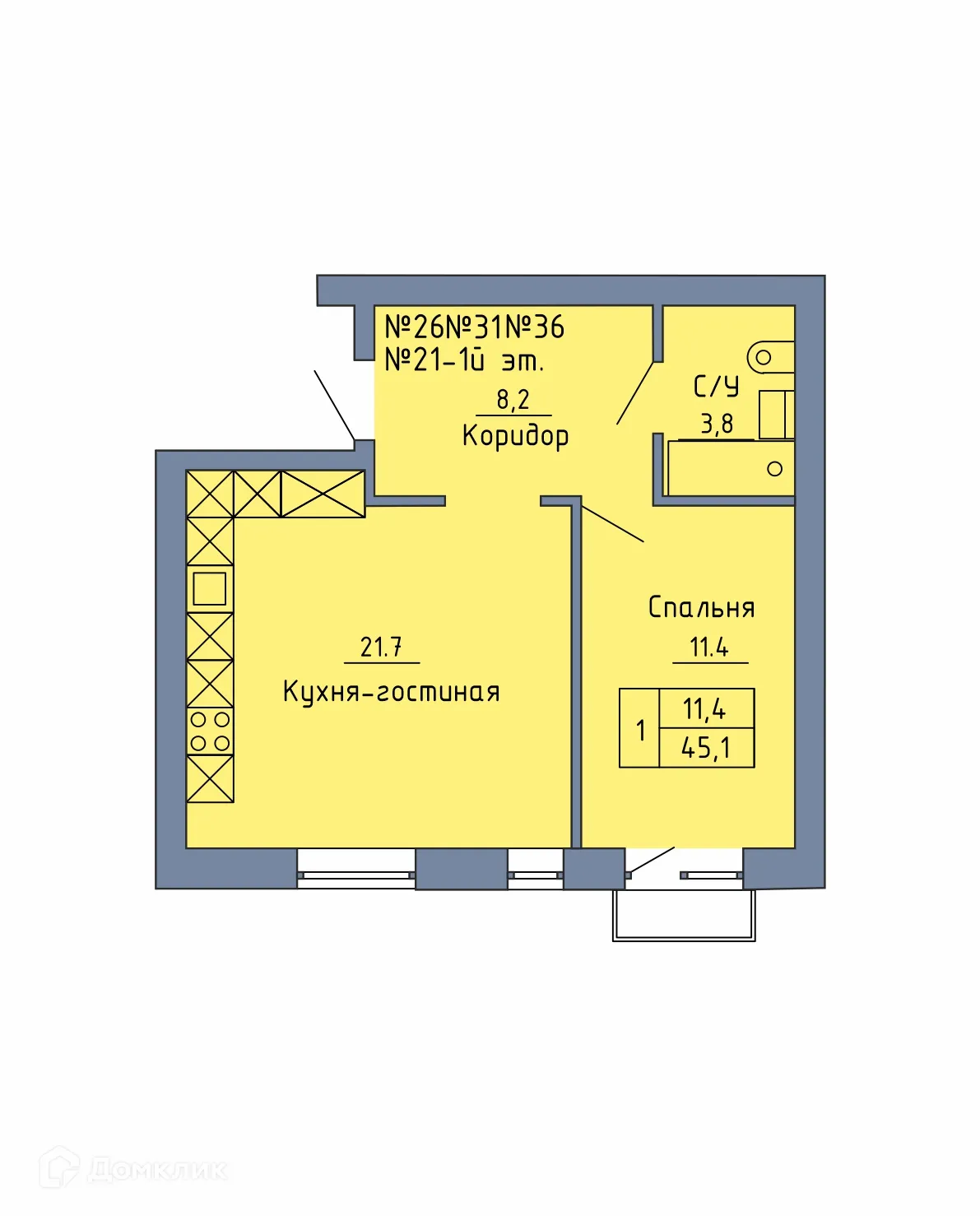 Фото квартиры в ЖК Жилой дом по пер. Станочный