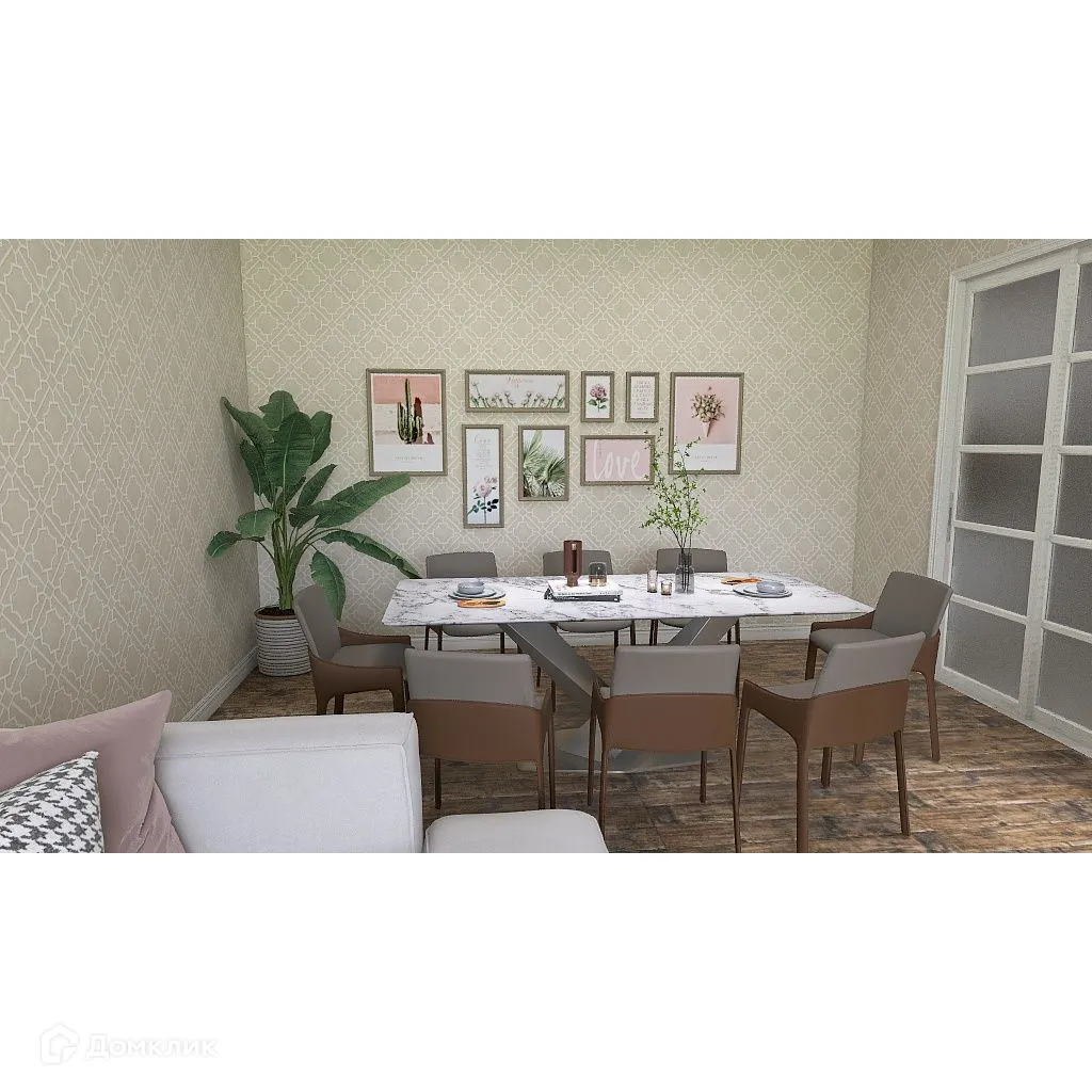 Планировка 2-комнатной квартиры 55.2 м² в ЖК Ростоши Премьер, г. Оренбург — фото 4