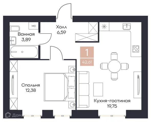 Квартира в Загородная резиденция «Поляна»