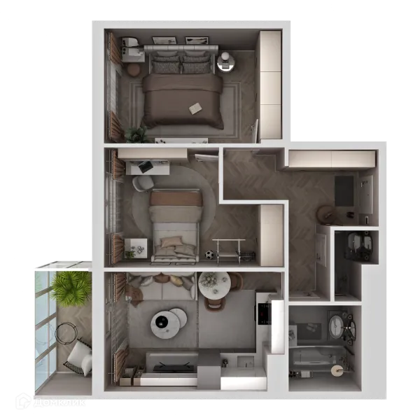 2 комн. в ЖК "Новые горизонты на Пушкина"