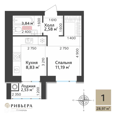 Квартира в ЖК Ривьера
