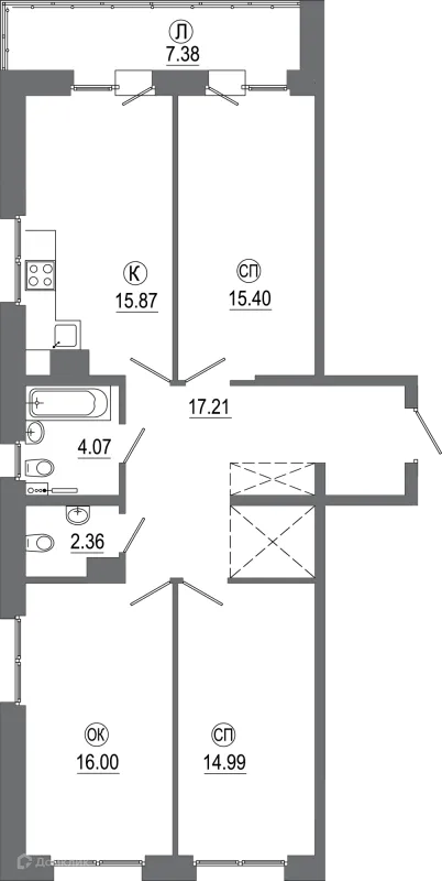 Квартира в ЖК "АвиатоR" (Авиатор)