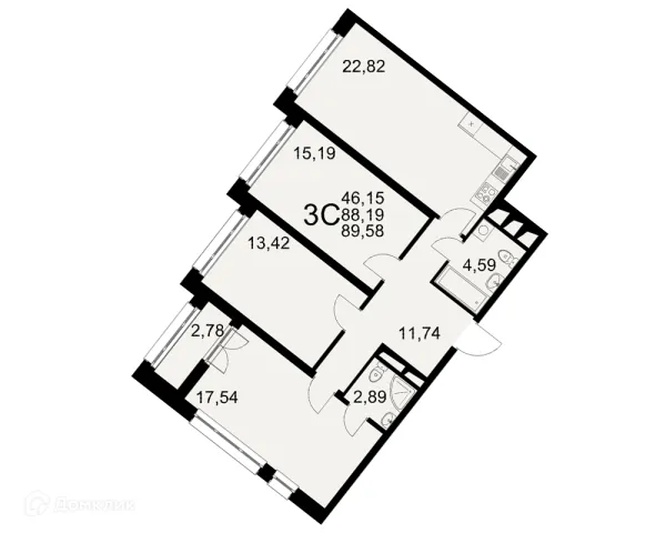 Планировка 3 комн. в Созвездие