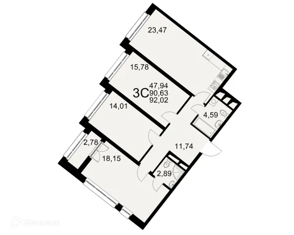 Планировка 3 комн. в Созвездие