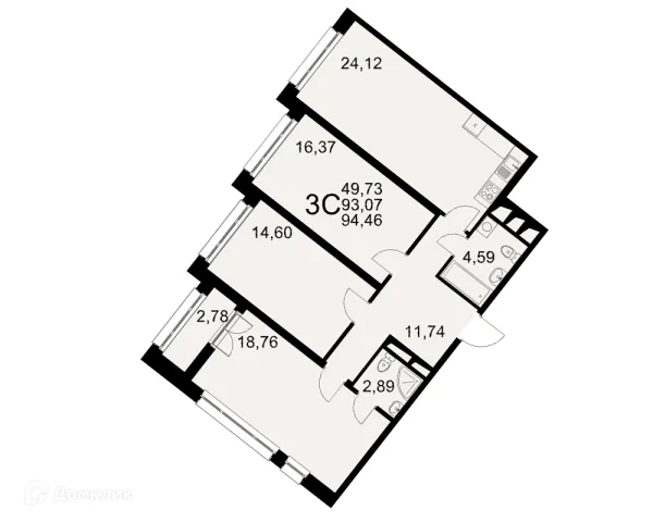Планировка 3 комн. в Созвездие