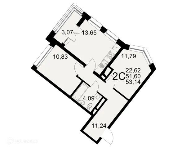 Планировка 2 комн. в Созвездие