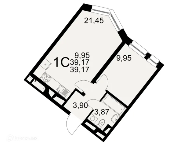 Планировка 1 комн. в Созвездие