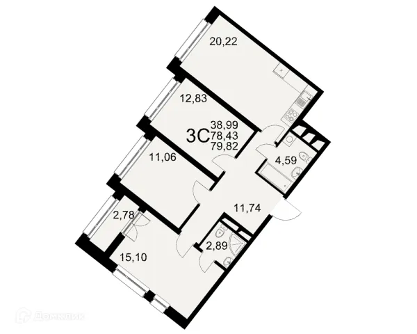 Планировка 3 комн. в Созвездие