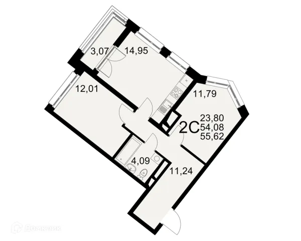 Планировка 2 комн. в Созвездие
