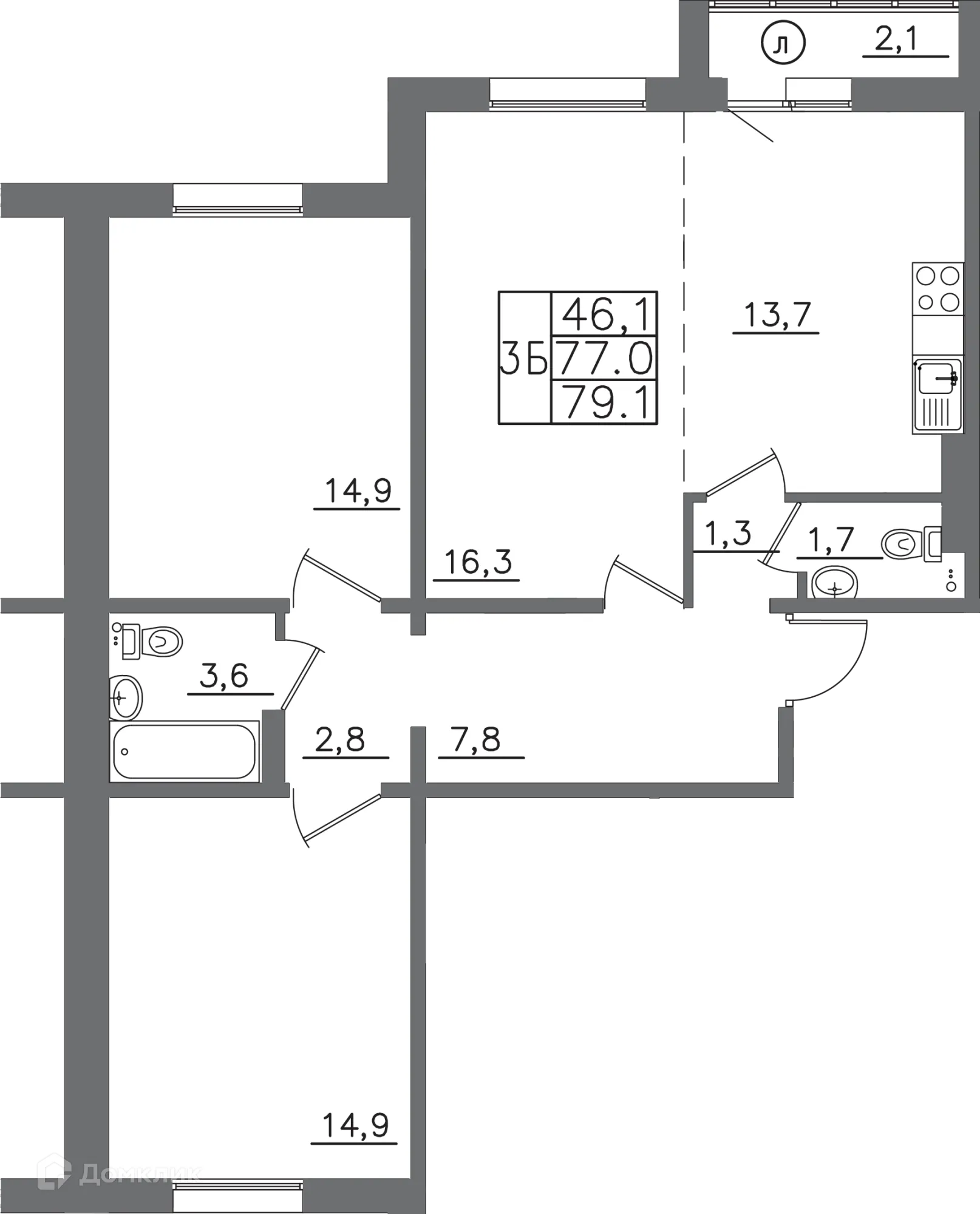 Фото квартиры в ЖК "АвиатоR" (Авиатор)