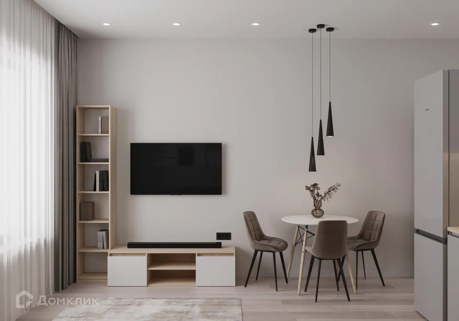 Планировка 3-комнатной квартиры 57.77 м² в ЖК Источник, г. Иркутск — фото 9