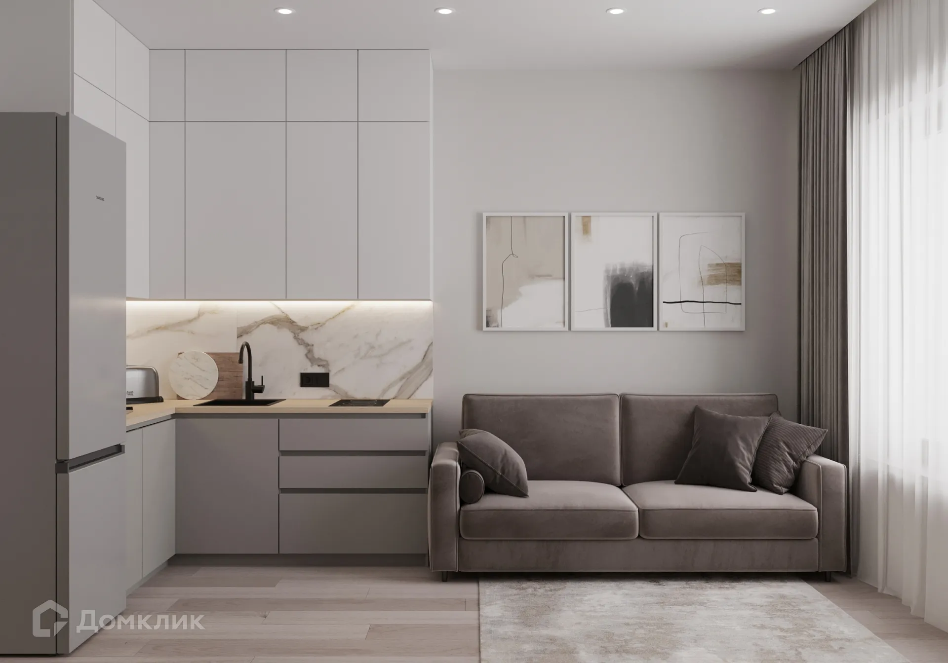 Планировка 3-комнатной квартиры 57.77 м² в ЖК Источник, г. Иркутск — фото 10