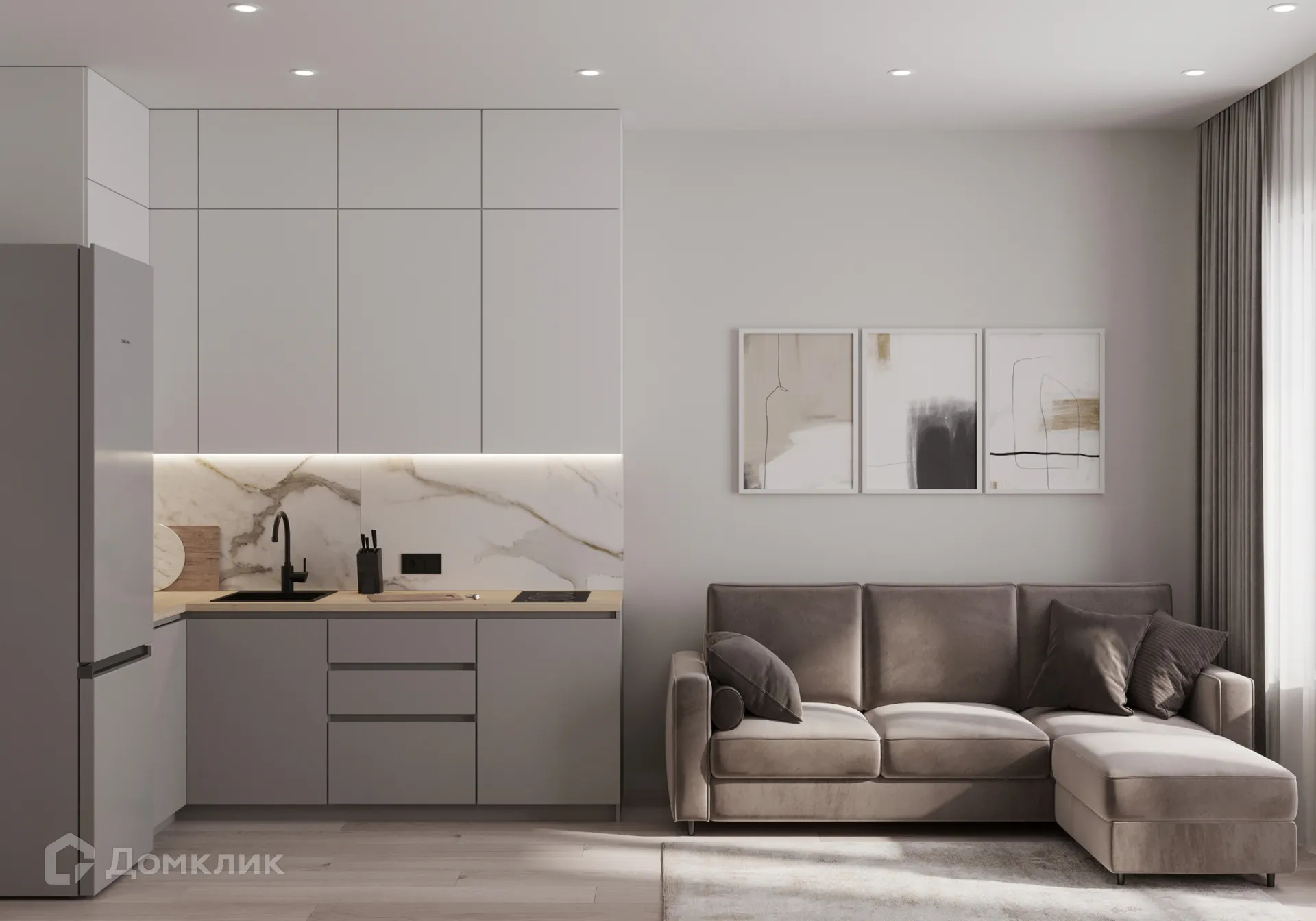 Планировка 2-комнатной квартиры 45.44 м² в ЖК Источник, г. Иркутск — фото 5