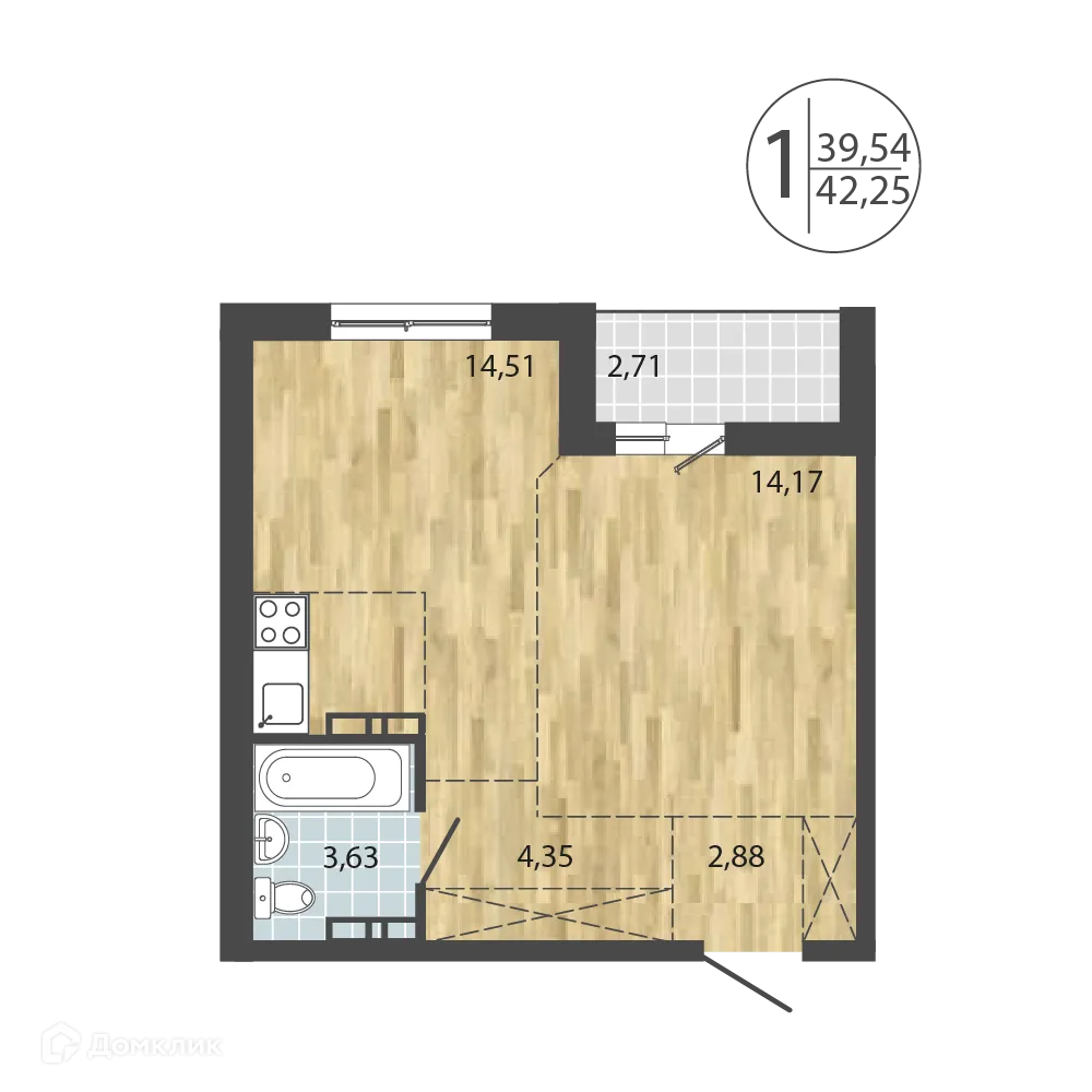 Фото квартиры в ЖК ЛЕРМОНТОВ ПАРК