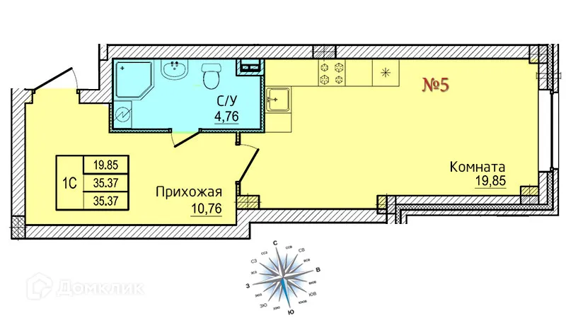 Фото квартиры в ЖК Прибрежный