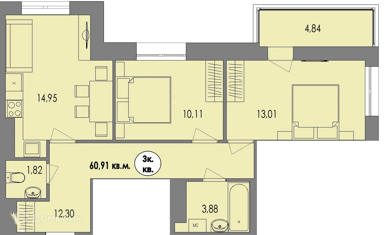 Фото квартиры в ЖК Равновесие